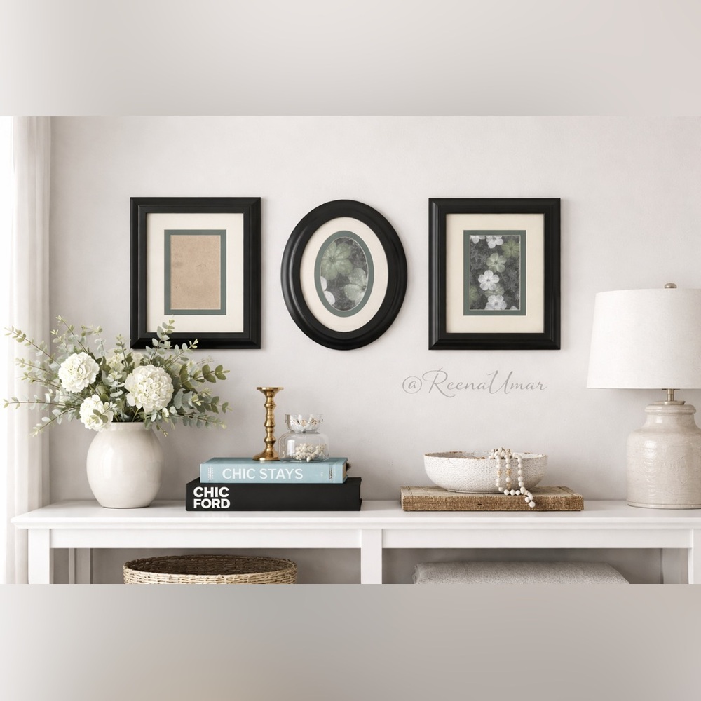 Elegant Black Picture Frame Set – Set of 3 (Like New)